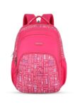 Lavie Sport Tribe 39L Printed School Backpack With Rain Cover For Girls (Magenta)