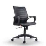 Cellbell C104 Medium-Back Leatherette Office Chair[Black]