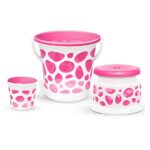 Milton Duplex 20 Spa 3 Pcs Bathroom Set, Sturdy And Durable, Bucket 20L, Stool And Mug 1L, Lightweight And Rigid, Plastic Bathware Combo, Easy To Clean And Attractive Design, Pink