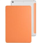 Durasafe Cases For Ipad Pro 12.9 Inch 1St [ Pro 12.9 1 Generation 2015 ] A1652 A1584 Ml3Q2Hn/A Ml3N2Hn/A Ml3K2Hn/A Ml0H2Hn/A Trifold Pc Lightweight Smart Pu Leather Protective Hard Back Cover – Orange