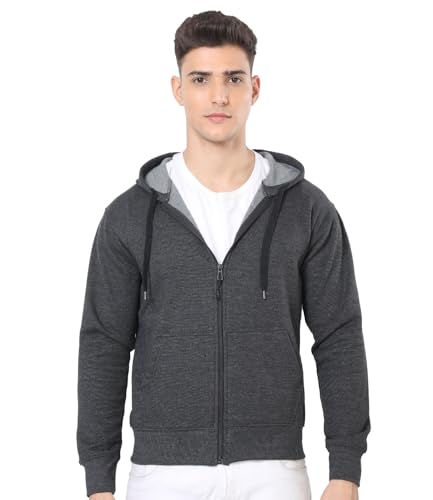 Scott International Hoodies For Men Winter Jackets For Men Sports Jacket Gym Jackets For Men Cotton Regular Fit Sweatshirt With Zip Bike Jackets For Men Hoodies For Men Stylish Charcoal Grey (X_Large)