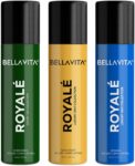 Bellavita Evergreen, Gold Dust & Voyage Deo Parfum Combo|3X150Ml|Long Lasting Body Spray| Body Spray – For Men & Women(450 Ml, Pack Of 3)