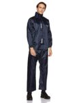 Amazon Brand – Solimo Water Resistant Polyester Rain Coat With Pant, Blue, Small