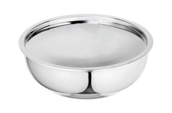 Signoraware Artista Triply Shallow Tasla Stainless Steel Induction Compatible Triply With Steel Lid (Induction And Gas Compatible), 22Cm, Capacity 2100Ml, Silver