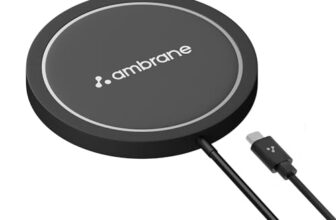 Ambrane Magsafe 15W Wireless Charging Pad For Apple Iphone 15/15 Plus/15 Pro/15 Pro Max, Iphone 14/14 Plus/14 Pro/Max, Iphone 13/12/11 Series And All Qi-Enabled Devices (Aerosync, Black)