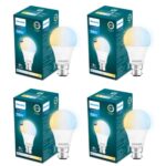 Philips 10-Watt Led Bulb | 3 Colors In 1 Led Bulb | Scene Switch Bulb For Home & Decoration | Color: Tunable White, Pack Of 4