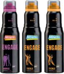 Engage Deo Combo 1 Nudge 220Ml And 2 Tickle 220Ml, Spicy Fragrance Deodorant Spray – For Men(660 Ml, Pack Of 3)