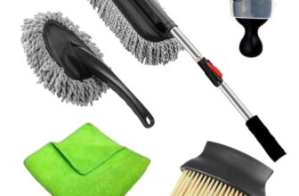 Innovista Microfiber Car Cleaning Kit With Duster, Car Cleaning Brush Exteriror And Interiror Car Cleaning Cloth For Cars Ac Vent, Motorbike, Suvs Car Cleaning