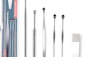 Blenka Essence 6 Pcs Ear Pick With A Storage Box Earwax Removal Kit | Ear Cleansing Tool Set | Stainless Steel Spiral Ear Curette Ear Wax Remover Tool With Cleaning Brush (6 Pcs Kit – Pack Of 2)