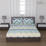 Status Contract Cotton Rich Double Bedsheet With 2 Pillow Covers For Bed Room, Home, Hotel-120 Gsm (Green Yellow)