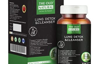 The Old Natural 19 In 1 Lungs Detox For Smokers & Pollution 60 Veg Tablets With Marshmallow Leaf Extract Quercetin, Stinging Nettle, Vasaka, Asparagus, Zingiber Officinale – Removes Tar & Mucus From Lungs I Clinically Proven Formula For Lung Detox (Pack Of 1 – 60 Tablets)