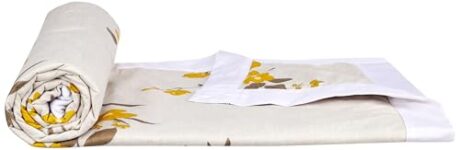 Amazon Brand – Solimo Double Microfiber Quilt | 100% Microfiber Exterior | 120 Gsm | For Mild Winters And Ac Rooms (Diamond Beige)