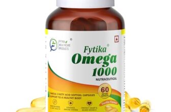 Fytika Healthcare Products Omega 1000| Fish Oil Omega 3 1000 Mg| Omega 3 Fatty Acids,Epa & Dha| For Heart, Brain, Joint & Muscle Support| Omega 3 Capsule For Men & Women| 60 Softgels