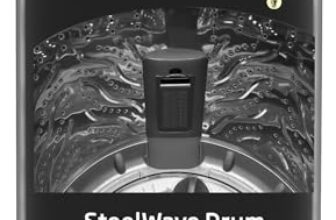 Voltas Beko, A Tata Product 7 Kg 5 Star Eco Wash/Monsoon Dry Fully-Automatic Top-Load Washing Machine (Wtl70, Water Reuse, 2023 Model, Side Waterfall, Mansoon Dry, Dark Grey)