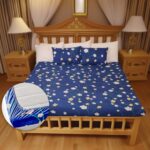Status Contract Cotton Rich Double Fitted Bedsheet With 2 Pillow Covers For Bed Room, Home, Hotel-120 Gsm (D2)