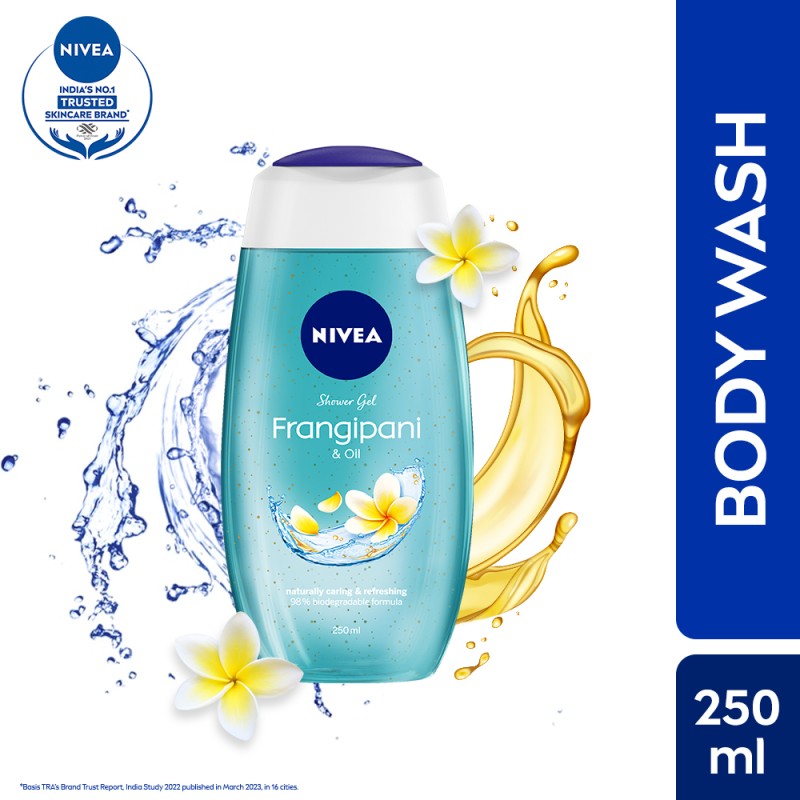 Nivea Body Wash, Frangipani & Oil Shower Gel, Pampering Care With Refreshing Scent Of Frangipani Flower(250 Ml)