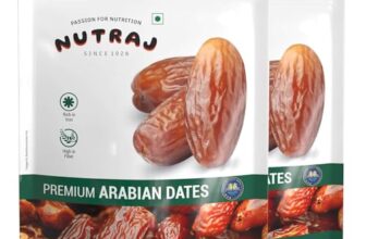 Nutraj Uae Arabian Dates 1Kg (500G X 2) Pouch|Khajur|Dry Fruits And Nuts|Grocery