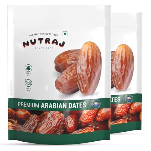 Nutraj Uae Arabian Dates 1Kg (500G X 2) Pouch|Khajur|Dry Fruits And Nuts|Grocery