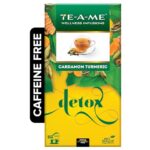 Te-A-Me Detox Cardamon Turmeric Tea – 25 Tea Bags | Herbal Tea | Herbal Tea Bags | 100% Caffeine Free Tea