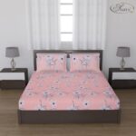 Status Contract -2024 Cotton Rich Double Bedsheet With 2 Pillow Covers For Bed Room, Home, Hotel-120 Gsm (Pink)
