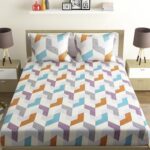 Status Contract -2025 Cotton Rich Double Bedsheet With 2 Pillow Covers For Bed Room, Home, Hotel-120 Gsm (Multi1)