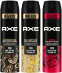 Axe Gold Temptation, Dark Temptation And Intense Deodorant Spray – For Men(645 Ml, Pack Of 3)