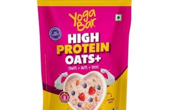 Yogabar High Protein Oats 850Gm, Fruit & Super Seeds | 23G Protein, Breakfast Cereals Oatmeal For Weight Management | Complete And Pure Protein Blend With Whey + Soy