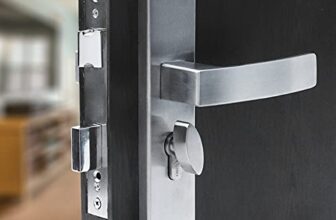 Blue Space Premium 8″ Cylindrical Plate Mortise Door Lock Handle Set/Mortise Lock With Brass Lock Body And One Side Key 60Mm Brass Cylinder Set With 3 Brass Computer Keys (Lb10001, Matt Satin)