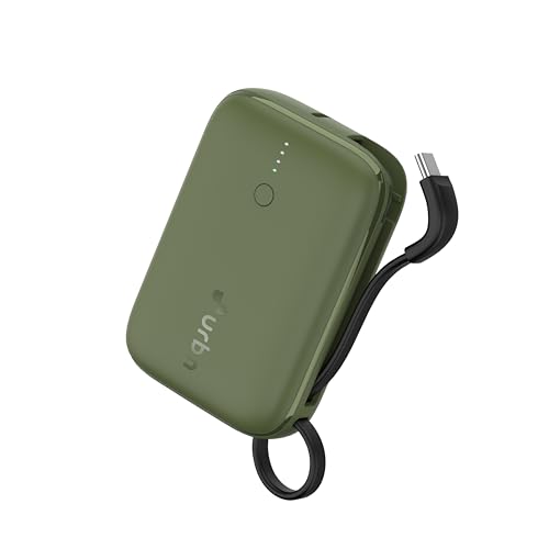 Urbn 10000 Mah Nano Link Power Bank With In-Built Usb-C Cable| 22.5W Fast Charging | Type C Pd (Input& Output) | Made In India | Two Way Fast Charge | For Iphone, Android & More (Camo)