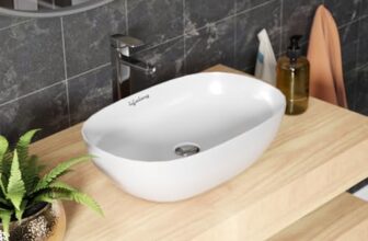 Lifelong Wash Basin For Bathroom – Tabletop Washbasin – Ceramic Glossy Oval Countertop Vessel Sink Ideal For Bathroom, Dining Hall & Vanity 61X38X13 Cm (White, Llhipb04)
