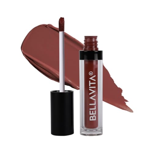 Bellavita Kiss-Proof Liquid Lipstick | 3.8 Ml | 18-Hr Stay | Transferproof Lipstick | Long Lasting | Ultra Matte Finish | Intense Moisturisation | Waterproof Liquid Lipsticks For Women | Mocha Madness