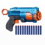 Crackles Soft Bullet Gun Toy With 12 Safe Soft Foam Bullets, Fun Target Shooting Battle Fight Game For Kids Boys Automatic Chamber Revolution,Multicolor