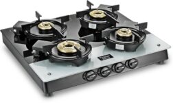 Prestige Svachh Duo Gtsd 04 Sq With Liftable Burner & Superior Toughened Glass Manual Gas Stove(4 Burners)