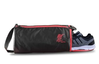 Lifelong Cotton 30 L Duffle Bag | Gym Bags For Men & Women | Adjustable Shoulder Bag | Duffle Gym Bag | Water Resistant | Sports & Travel Bag With Shoe Compartment & Side Pocket (Black & Red),48.3Cm