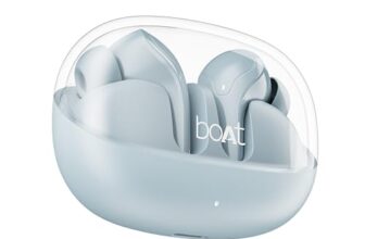 Boat Airdopes 311 Pro, 50Hrs Battery, Fast Charge, Dual Mics Enx Tech, Transparent Lid, Low Latency, Ipx4, Iwp Tech, V5.3 Bluetooth Earbuds, Tws In Ear Earbuds Wireless Earphones With Mic (Dusk Blue)