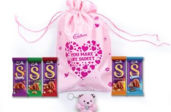 Cadbury Dairy Milk Silk Special Assorted Valentine’S Chocolates Potli Gift Pack With Teddy Keychain, 232 G