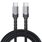 Sounce Type C To Type C 3A (60W) Fast Charging Braided Cable For Mobile, Laptop, Tablets & Other Type-C Devices Supports Pd Tech & Qc 3.0 Charge 480Mbps Data Transfer Speed 5 Feet (1.5M)