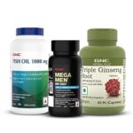Gnc Men’S Energy, Immunity & Performance Trio | Multivitamin With 32 Premium Ingredients (30 Tablets), Fish Oil 1000 Mg (60 Softgels) & Triple Ginseng Root (60 Capsules)
