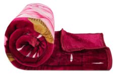 Bsb Home® Premium Super Soft Cloudy Printed Mink Double Bed Blanket For All Season, Ultrasoft & Cozy Single Ply Blanket | |220 X 230 Cm (Coffee Brown & Beige & Red, Pack Of 1) | Tc – 280