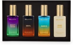 Bellavita Unisex Scents Gift Set|4X20Ml|Long Lasting Perfume|Woody & Musk Fragrance Notes| Eau De Parfum – 80 Ml(For Men & Women)
