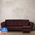 Seventh Heaven Milan 4 Seater Sofa With Ottoman, Chenille Molfino Fabric: 2 Year Warranty Fabric 4 Seater Sofa(Finish Color – Brown, Diy(Do-It-Yourself))