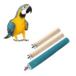Sage Square Normal & Sand Perch Combo Of 6, 10 & 12 Inches Natural Wood Rough Sand Perches Grinding Nail | Playstand, Training, Cage Accessories |Finches, Parrot, Budgies, Cockatiel (Pack Of 3)