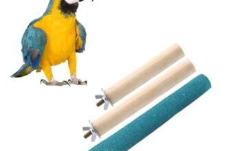 Sage Square Normal & Sand Perch Combo Of 6, 10 & 12 Inches Natural Wood Rough Sand Perches Grinding Nail | Playstand, Training, Cage Accessories |Finches, Parrot, Budgies, Cockatiel (Pack Of 3)