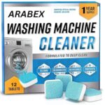 Arabex™ Washing Machine Cleaner Descaler 12 Pack – Deep Cleaning Tablets For He Front Loader & Top Load Washer, Clean Inside Drum And Laundry Tub Seal (Washing Machine Cleaner Tablets – 12 Pack)