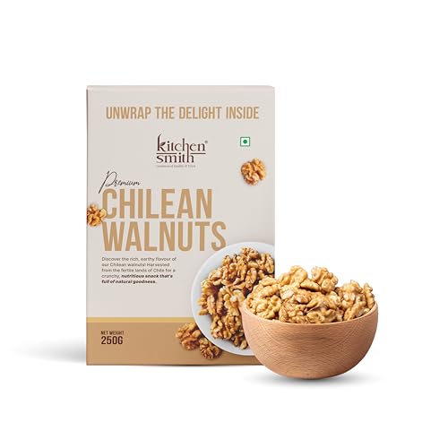 Kitchensmith Chilean Walnuts 250 Gm | Delicious & Crunchy | High In Anti-Oxidants | Rich In Omega-3 | Healthy Snack