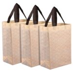 Kuber Industries Cream Unisex-Adults Tote Bag | Shopping Handbag | Grocery Handbag | Pack Of 3 | Size: 42 Cm X 26 Cm X 13 Cm