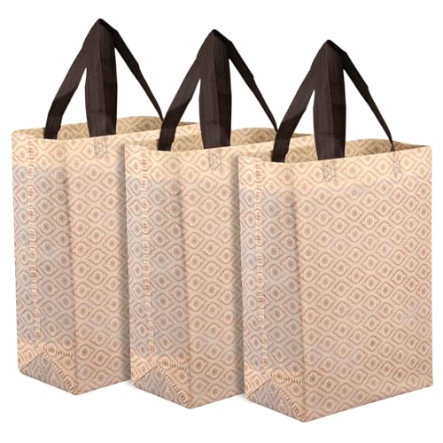 Kuber Industries Cream Unisex-Adults Tote Bag | Shopping Handbag | Grocery Handbag | Pack Of 3 | Size: 42 Cm X 26 Cm X 13 Cm