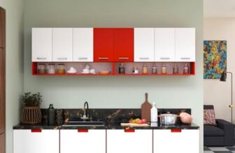 Spyder Craft Multipurpose Storage Cabinet For Office And Kitchen Engineered Wood Kitchen Cabinet (Finish Color – Red & White, Diy(Do-It-Yourself)