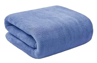 Maxoshine Microfiber Towels For Bath Large Size-Super Soft Coral Fleece Bathing Towel With Hook Quick Dry Super Absorbent-Bath Towel For Men And Women-70X140 Cm (Dark Blue, Pack Of 1)