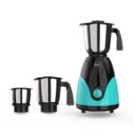 Pigeon Zest Mixer Grinder 3 Speed Control 750 Watt Powerful Copper Motor With 3 Stainless Steel Jars For Dry Grinding, Wet Grinding And Making Chutney And 3 Polycarbonate Lids – Blue